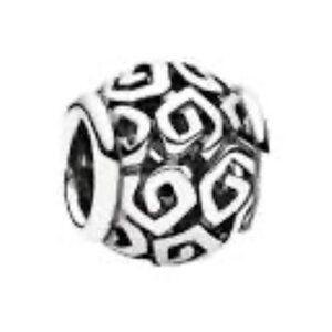 Authentic Pandora Retired Amazing Openwork Scroll Charm S925 Ale Sterling Silver